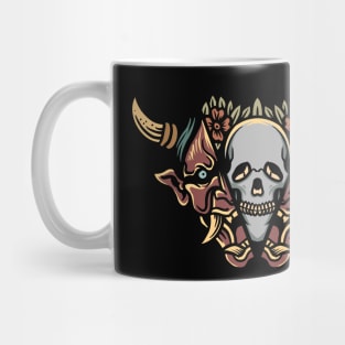 skull in oni oriental tattoo Mug